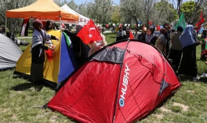 Aksaray'da üniversitesi öğrencileri çadır nöbetine başladı