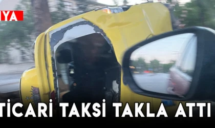 Ticari taksi takla attı