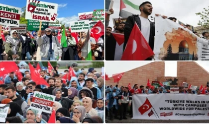 Üniversiteliler İsrail'in saldırılarını protesto etti