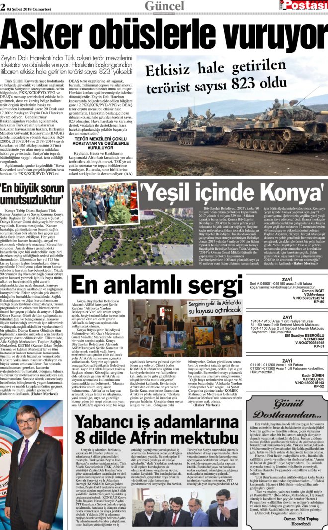 3 Şubat 2018 2