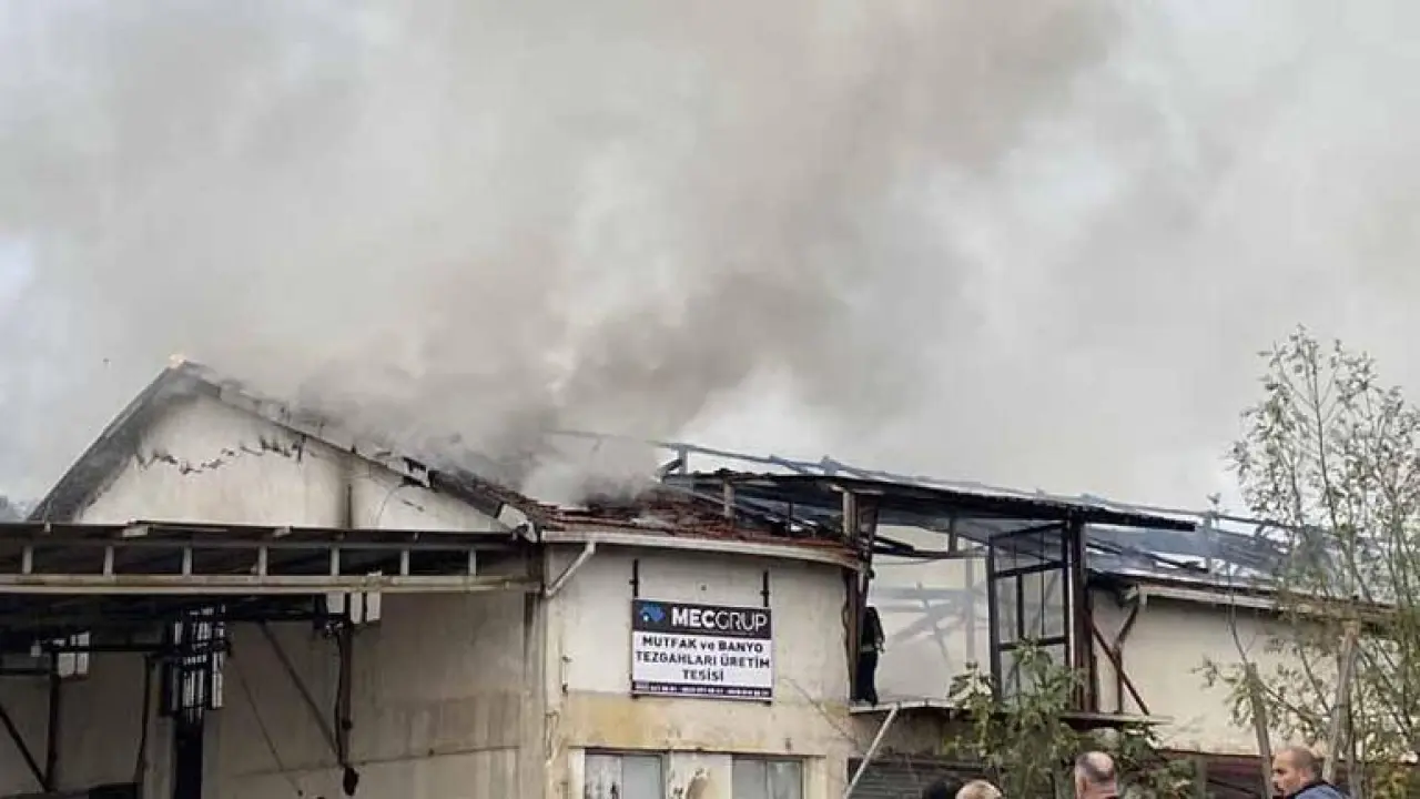 Kocaelide üretim tesisinde yangın