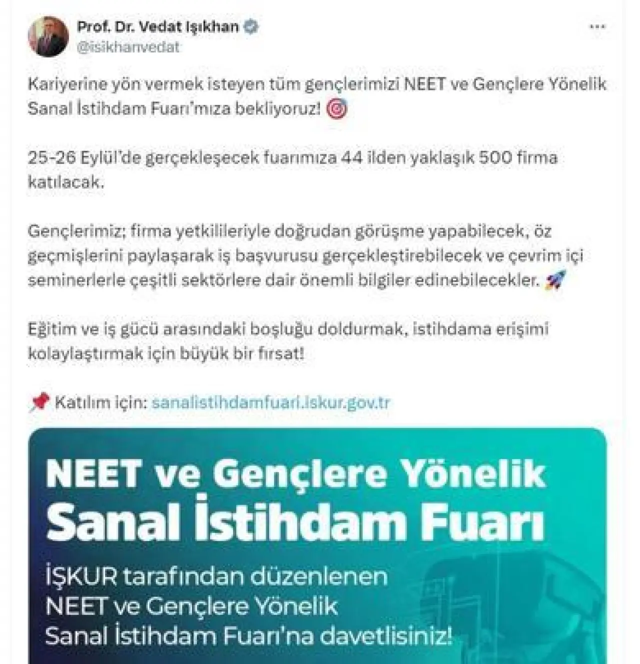 Bakanlıktan sanal istihdam fuarı