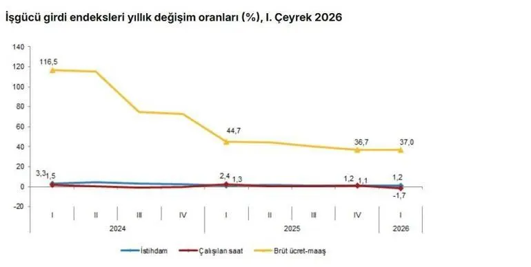 TÜİK: İstihdam endeksi yıllık yüzde 1,2 arttı