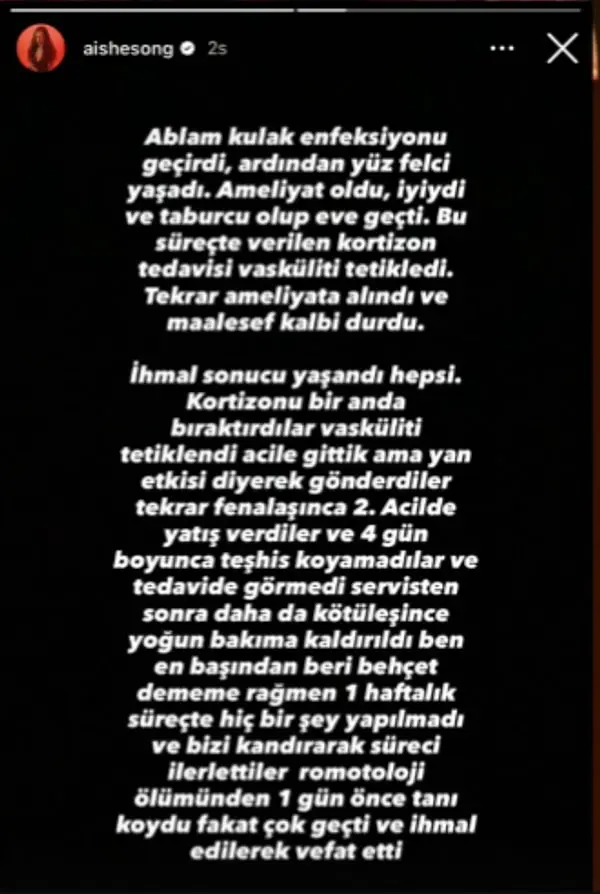 Öte yandan Tuğçe Ayşe Güler'in ölüm nedeni hakkında henüz resmi bir açıklama yapılmış değil.