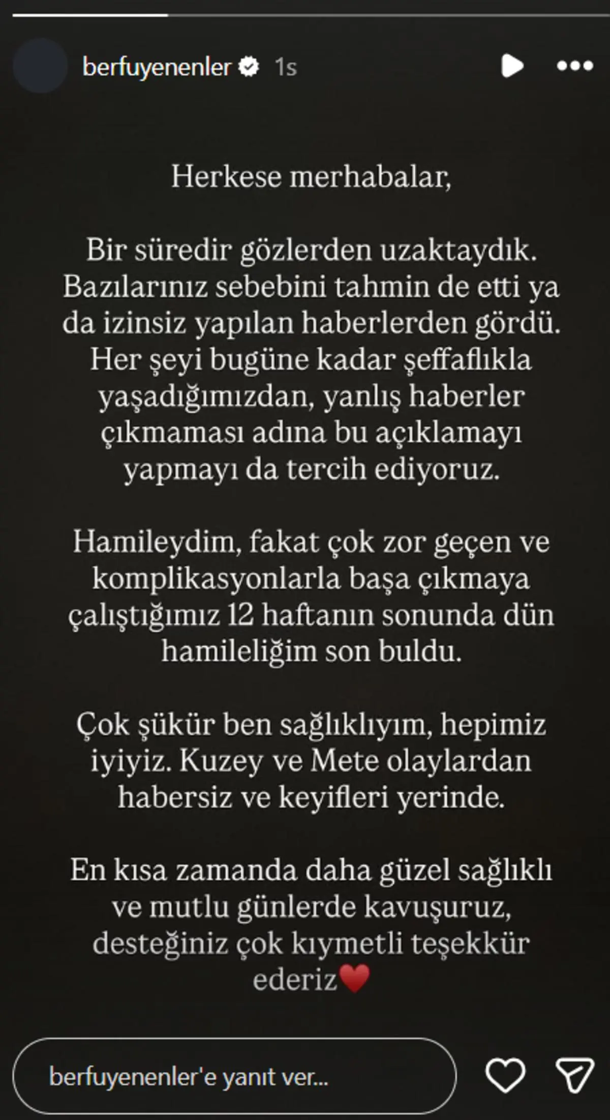 Berfu Yenenler "hamileydim" diyerek üzücü haberi verdi 2