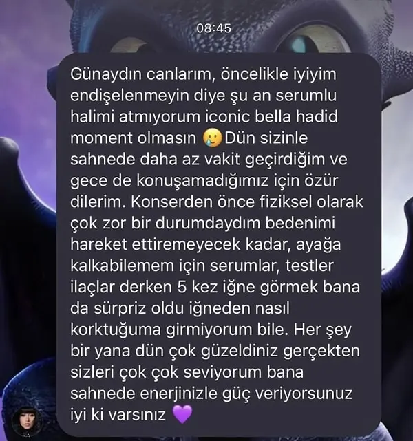 Kuliste sağlık ekipleri tarafından ilk müdahalesi yapılan Hilal, doktorların kontrolünün ardından yeniden sahneye döndü.