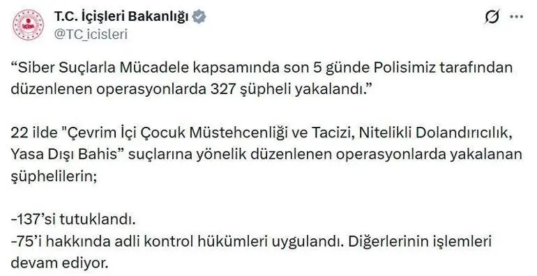 22 ilde siber suç operasyonları: 137 tutuklama
