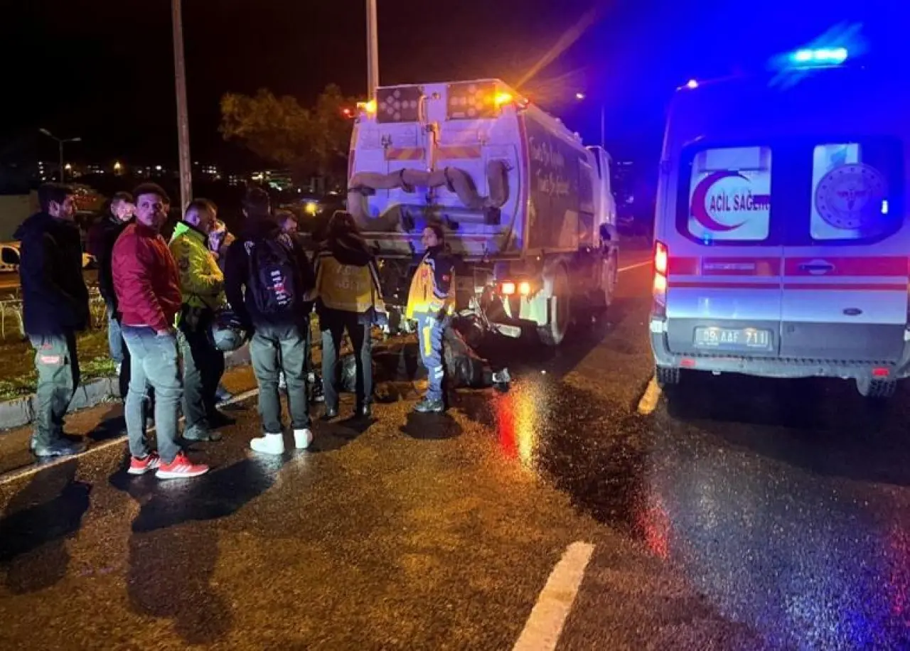 Aydın’da belediye temizlik aracı ile çarpışan motosikletin sürücüsü öldü